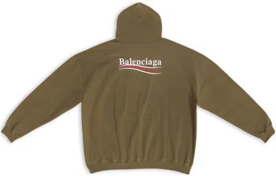 Balenciaga Logo-print Large Fit Hoodie In Green