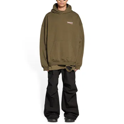 Balenciaga Logo-print Large Fit Hoodie In Green