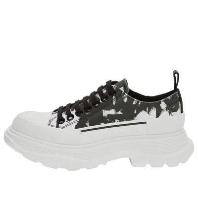 Alexander Mcqueen (wmns)  Mcqueen Graffiti Tread Slick Lace Up Shoes 'white Black' In Multi