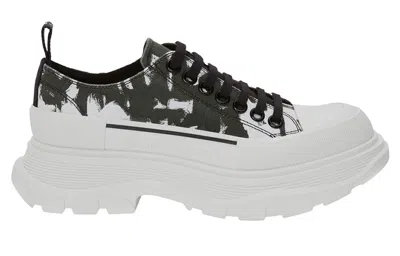 Alexander Mcqueen (wmns)  Mcqueen Graffiti Tread Slick Lace Up Shoes 'white Black' In Multi