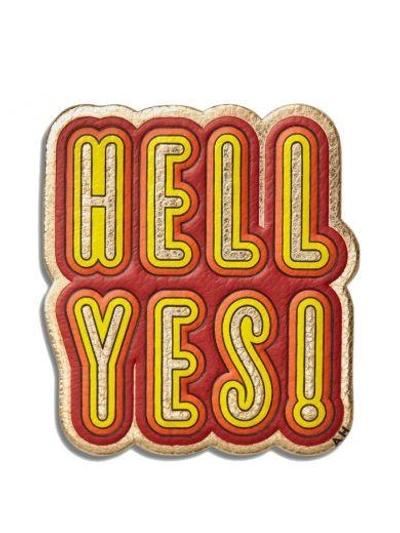 Shop Anya Hindmarch Hell Yes! Sticker In Red/yellow