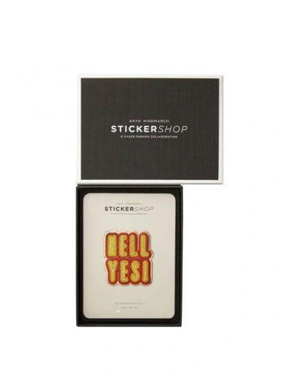 Shop Anya Hindmarch Hell Yes! Sticker In Red/yellow