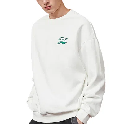 Li-ning Round Neck Casual Sports Long Sleeves Pullover 'white'