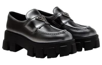 Prada Monolith Loafers In Leather