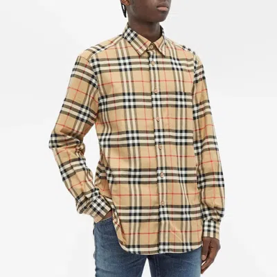 Burberry In Cotton With Vintage Check Pattern In Gold