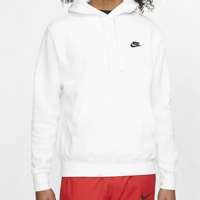 Nike Lightweight Hooded Sweatshirt Men Sportswear Club Hoodie White/white/black In White