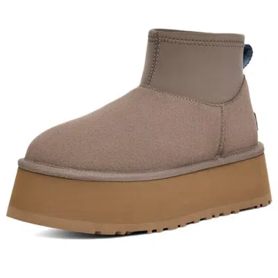 Ugg Mini Dipper Suede Ankle Boots Smoke Plume In Brown