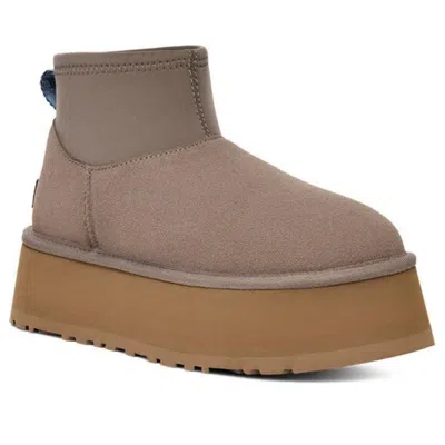 Ugg Mini Dipper Suede Ankle Boots Smoke Plume In Brown
