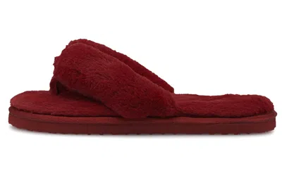 Puma (wmns)  Fluff Flip Slides 'persian Red Team Gold' In Burgundy