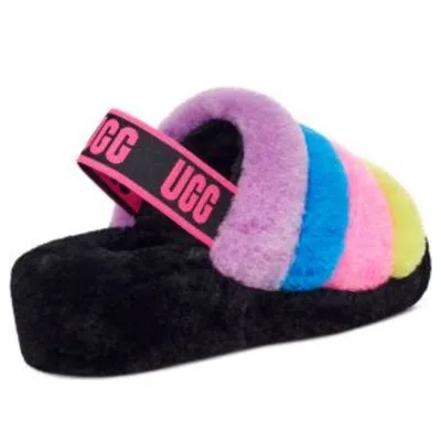 Ugg (wmns)  Fluff Yeah Slide 'black Taffy Pink Multi'
