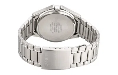 Casio Waterproof Stainless Steel Strap Black Dialsilver Strap Mens Blacksilver Analog In Metallic