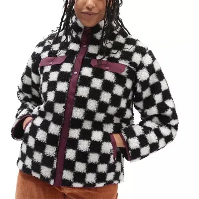 Vans (wmns)  Casual Polar Fleece Sports Jacket Black White Colorblock In Multi