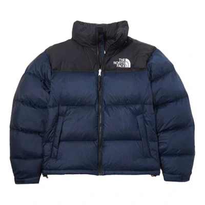 The North Face Padded High-collar Down Jacket With Detachable Hood In Blue