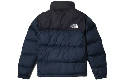 The North Face Padded High-collar Down Jacket With Detachable Hood In Blue
