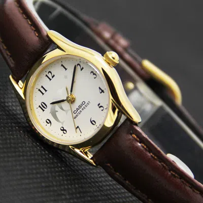 Casio Quartz Waterproof Brown Analog In Gold