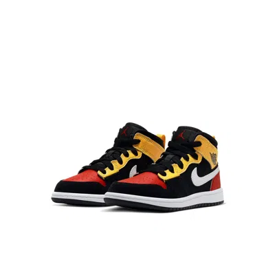 Air Jordan (ps)  1 Mid Se 'amarillo Team Orange' In Black
