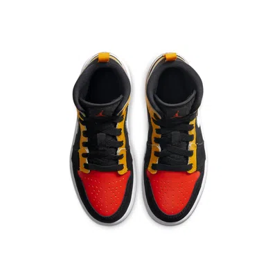 Air Jordan (ps)  1 Mid Se 'amarillo Team Orange' In Black