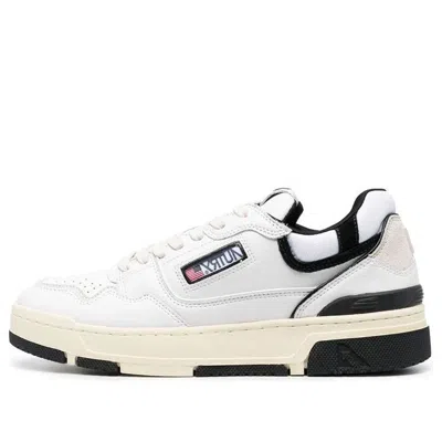 Autry White Low Top Sneakers With Black Details And Logo Patch In Leather And Suede Man