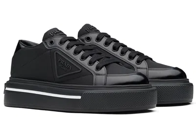 Prada (wmns)  Macro Re-nylon And Brushed Leather Sneakers 'black'