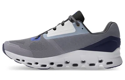 On Men's Cloudstratus Running Shoes - D/medium Width In Fossil/midnight In Gray