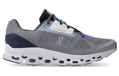 On Men's Cloudstratus Running Shoes - D/medium Width In Fossil/midnight In Gray