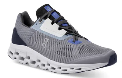 On Men's Cloudstratus Running Shoes - D/medium Width In Fossil/midnight In Gray