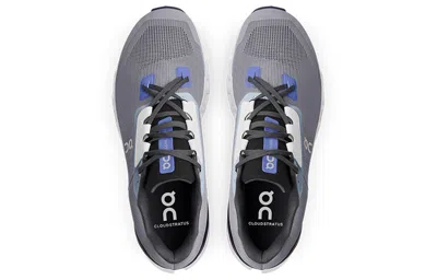 On Men's Cloudstratus Running Shoes - D/medium Width In Fossil/midnight In Gray