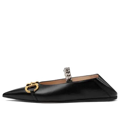 Gucci Horsebit Flat Shoes In Black