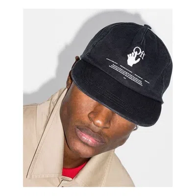Off-white Hands-off Logo Baseball Cap Peaked Cap Black