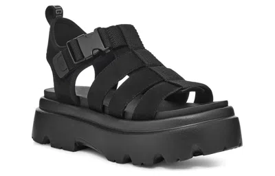 Ugg Cora52698s Sandals Womenblack Nubuck Leather Adjustable Strap Zogg1848