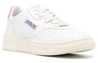 Autry White Logoed Leather Sneakers In White
