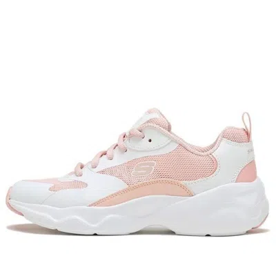 Skechers (wmns)  D Lites Low Running Shoes White/pink In Nude