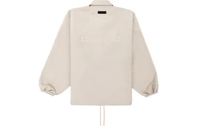 Essentials Fear Of God  Fw23 Coaches Jacket 'silver Cloud' In Brown