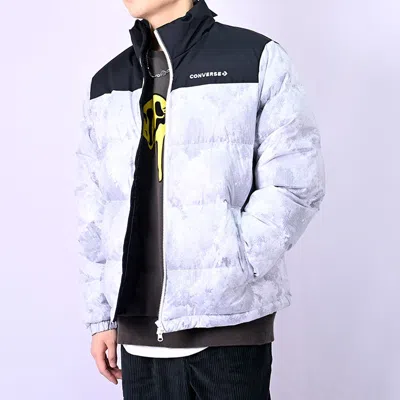 Converse Short Down Jacket 'grey' In Blue