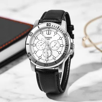 Casio Enticer Series Vintagees Black Analog In Metallic