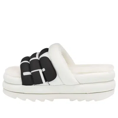 Ugg Maxi Genuine Shearling Lined Sandal In White
