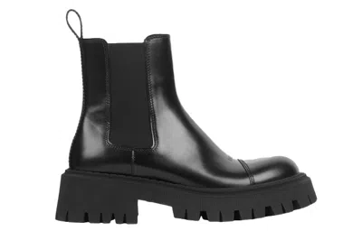 Balenciaga Tractor Bootie L20 Leather Boots In Black