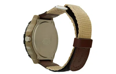 Casio Men's  Waterproof Quartz Luminous Dial 28.4mm Nylon Strap Watch Mens Khaki Analog In Multi