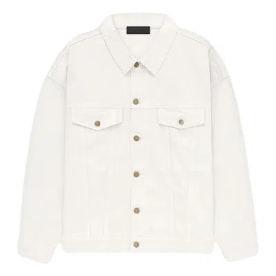 Essentials Fear Of God  Fw23 Denim Jacket 'cloud Dancer' In White