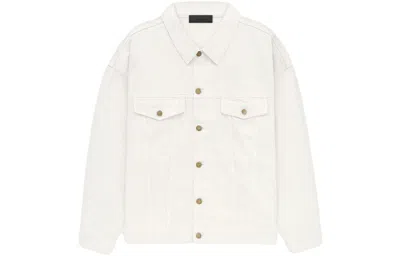 Essentials Fear Of God  Fw23 Denim Jacket 'cloud Dancer' In White