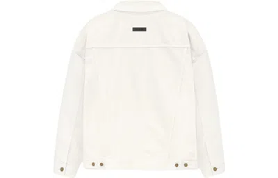 Essentials Fear Of God  Fw23 Denim Jacket 'cloud Dancer' In White