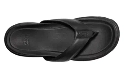 Ugg Capitola Flip Mens Solid Leather Flip-flops In Black