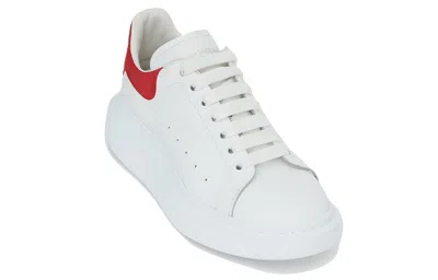 Alexander Mcqueen Men White Low Top Sneakers With Contrasting Heel With Embossed Logo Lettering In L In White