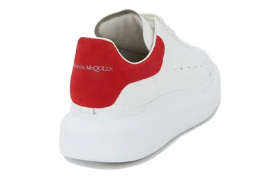 Alexander Mcqueen Men White Low Top Sneakers With Contrasting Heel With Embossed Logo Lettering In L In White