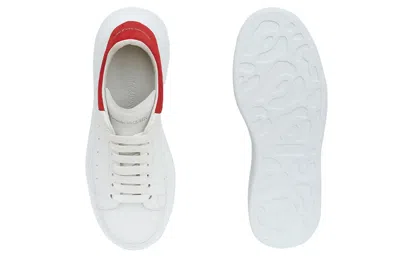 Alexander Mcqueen Men White Low Top Sneakers With Contrasting Heel With Embossed Logo Lettering In L In White
