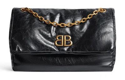 Balenciaga Medium Monaco Chain-strap Shoulder Bag In Black