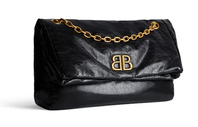 Balenciaga Medium Monaco Chain-strap Shoulder Bag In Black
