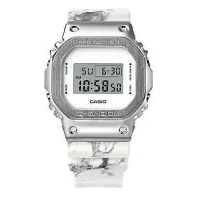 Casio G-shock Digital 'white Silver' In Metallic