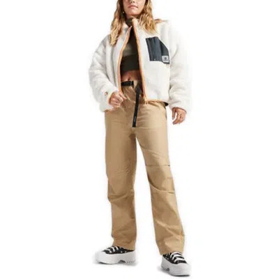 Converse (wmns)  Reversible Sherpa Full-zip Jacket 'egret Black' In Neutral
