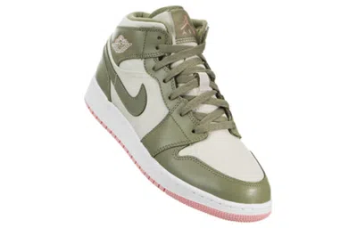 Air Jordan (gs)  1 Mid 'bleached Coral' In Green